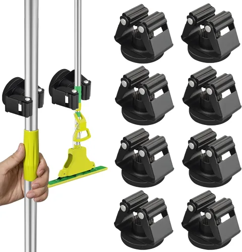 Vista 12 de ULIBERMAGNET Soporte Magnético para Trapeador y Escoba, Soporte Magnético de Servicio Pesado Móvil para Escobas, Colgador Antideslizante Montado