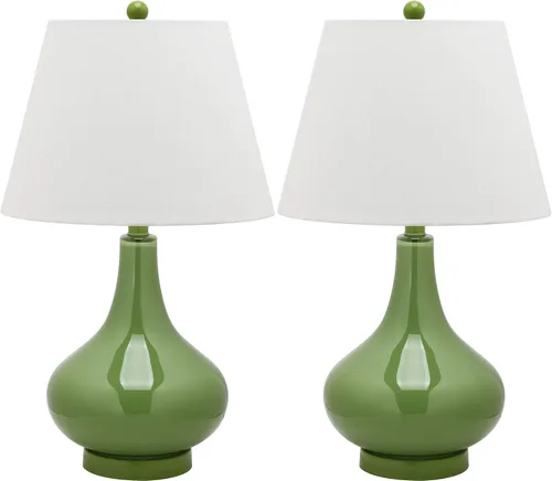 Vista 7 de Safavieh lámpara de calabaza, luz de vidrio para mesa.