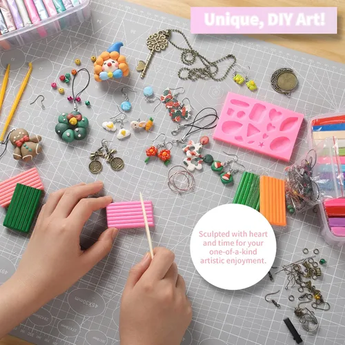 Vista 4 de Aestd-ST Arcilla polimérica de 85 colores, arcilla de modelado para niños, kit de arcilla para moldear al horno, kits de inicio de bricolaje