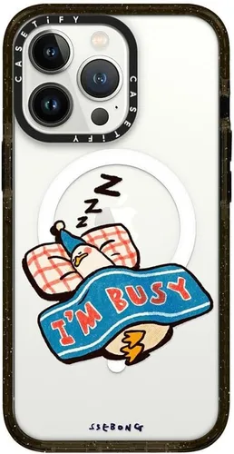 Vista 265 de CASETiFY Funda Impact para iPhone 13 [Protección contra caídas de grado militar 4X de 8.2 pies/Compatible con Magsafe] - #1 Mom - Transparente