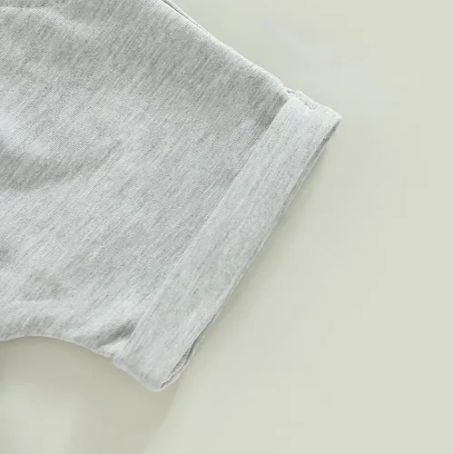 Vista 4 de Engofs Conjunto de 2 piezas de ropa de verano para bebé, camiseta de manga corta, pantalones cortos, ropa casual