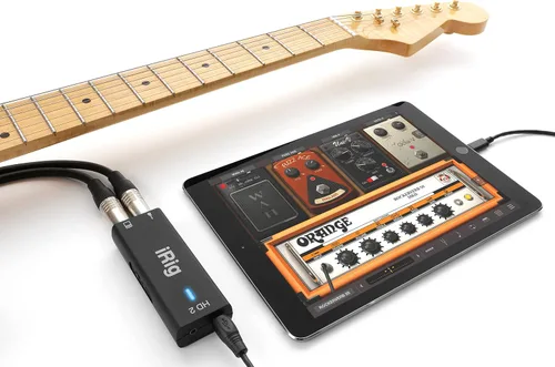 Vista 3 de IK Multimedia iRig HD 2 interfaz de audio de guitarra para iPhone, iPad, Mac, iOS y PC con cables USB-C, Lightning y USB y grabación de música de 24