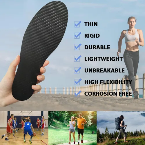 Vista 2 de Plantilla de fibra de carbono, 1 par, inserto ortopédico rígido para zapatos de césped, artritis de pies, hallux Rigidus, inserto rígido