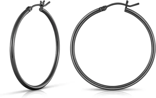 Vista 13 de Aretes de aro de oro para mujer chapados en oro real de 14 quilates con poste de plata de ley 925 Dorado