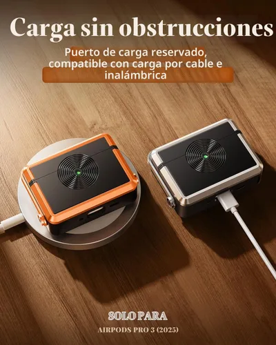 Vista 4 de OATSBASF Funda para AirPods Pro 3, funda para tocadiscos retro compatible con AirPods Pro de 3ª generación (2025), cubierta de protección completa