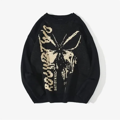 Vista 3 de Y2K - Suéter de punto con diseño de mariposa y hada, estilo gótico, ropa de calle, estilo Harajuku