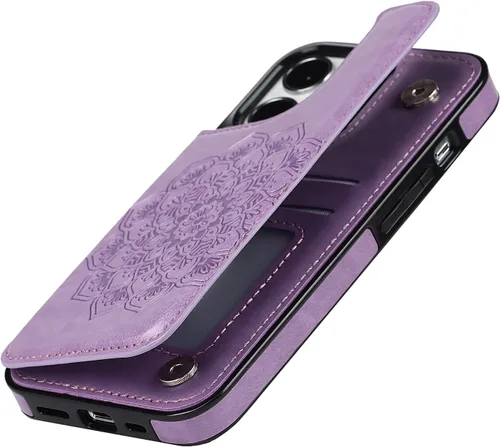 Vista 8 de Asuwish Funda de teléfono para iPhone 14 Pro Max de 6.7 pulgadas con protector de pantalla y cubierta de cartera de cuero para tarjetas de crédito