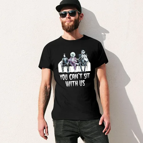 Vista 8 de Camiseta básica de algodón de manga corta con personajes de Tim Burton de Halloween para hombre y mujer
