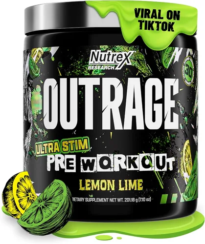 Vista 9 de Outrage Ultra HIGH STIM - Polvo de preentrenamiento para hombres, 400 mg de cafeína, L-citrulina, beta-alanina, creatina, energía extrema, enfoque