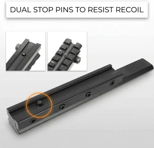 Vista 4 de GOTICAL Extensión de ranura Airgun de perfil bajo/.22 Dovetail Weaver Picatinny Rail Adapter Scope Mount Converter..