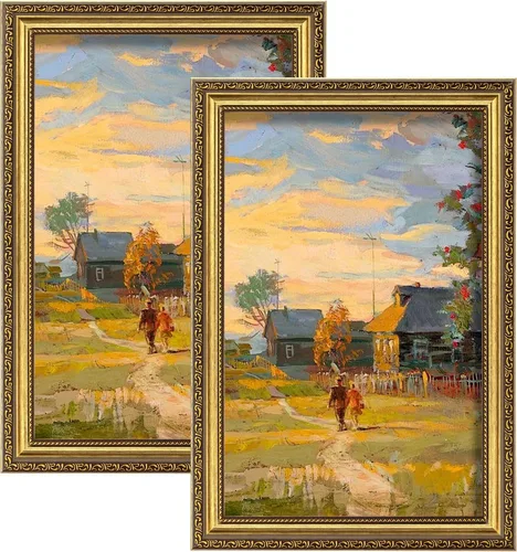 Vista 66 de eletecpro 8x10 Vintage Picture Frame, Glass Cover, Gold, 2-Pack Dorado