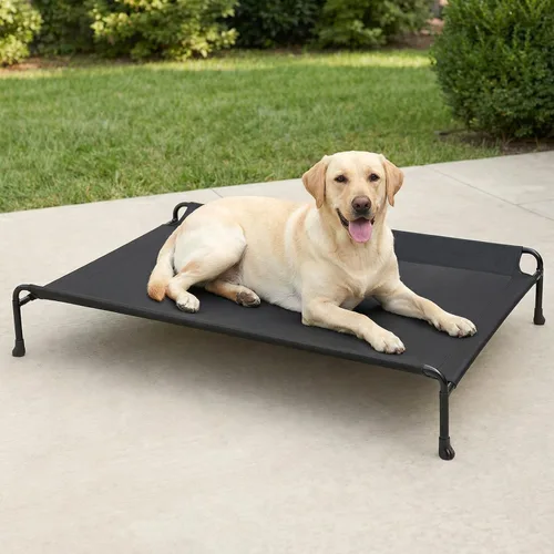 Vista 14 de Veehoo Cama para perros al aire libre, cama elevada para perros grandes, cama elevada para mascotas con reposacabezas, cuna refrescante lavable