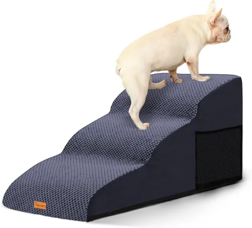 Vista 24 de 2-Step Dog Stairs for Small Dogs, Non-Slip Foam Pet Steps for Low Couch Bed Negro