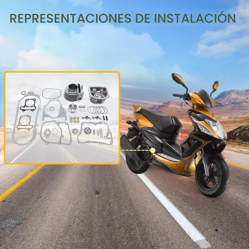 Vista 8 de goofit kit de Cilindro 57,4 mm de diámetro interior, 150 cc agujero, GY6 Cilindro de reconstrucción del motor Scooter chino