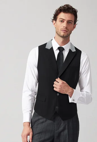 Vista 5 de HISDERN Men's Suit Vest Formal Dress Waistcoat Business Vest Casual Wedding Tuxedo With Pockets V-Neck for Suit Vests