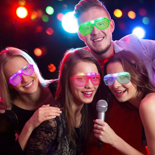 Vista 5 de Ainiv Gafas de sol de color neón para niños, novedosas gafas de fiesta divertidas de los años 80 y 90, accesorios para fiestas