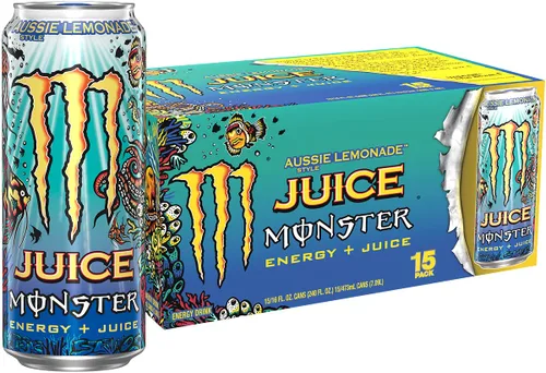 Vista 10 de Monster Energy Rehab Té Verde + Energía, Té Helado Energético, Bebida Energética 15.5 onzas (Paquete de 15) Té helado energético, paquete de 15