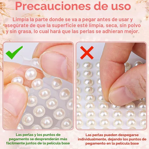 Vista 5 de 1980 piezas de calcomanías adhesivas de perlas, calcomanías de gemas de perlas Shynek para cabello, cara, maquillaje, ojos, uñas, manualidades