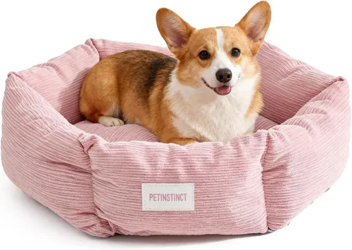 Vista 13 de Cama para gatos, cama para mascotas con forma de dona de 22 Blanco crema