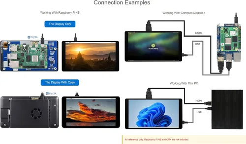 Vista 5 de waveshare Pantalla LCD táctil capacitiva 2K de 5.5 pulgadas compatible con Raspberry Pi 5/4B/3B+/Pi 3B/Zero 2w/Zero w y CM4 compatible con Windows