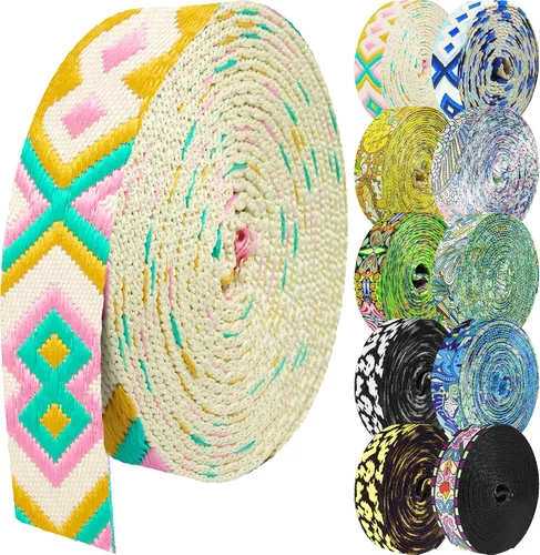 Vista 68 de 1.5 pulgadas Correa de nailon con patrón, correas de cinturón de nailon, correas para bolso, correas para mochila, cinturón de nailon