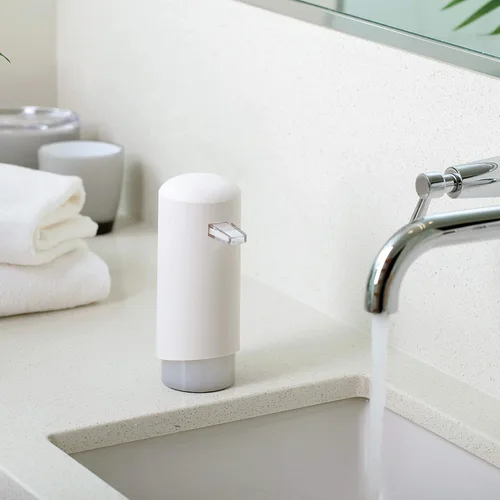 Vista 5 de Better Living Products 70250, dispensador de jabón de espuma blanca mate, sin tamaño Dispensador de jabón para encimera, recargable, cocina, baño