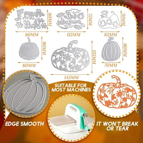 Vista 4 de Troqueles de metal para Halloween, plantillas de corte de araña, fantasma feliz, plantillas de corte, plantillas de papel para manualidades