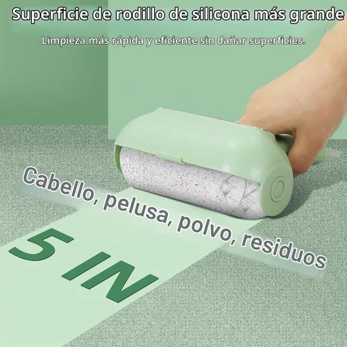 Vista 8 de Rodillo de pelusa reutilizable para pelo de mascotas extra adhesivo, rodillo de silicona lavable reutilizable para ropa, mini rodillo de pelusa