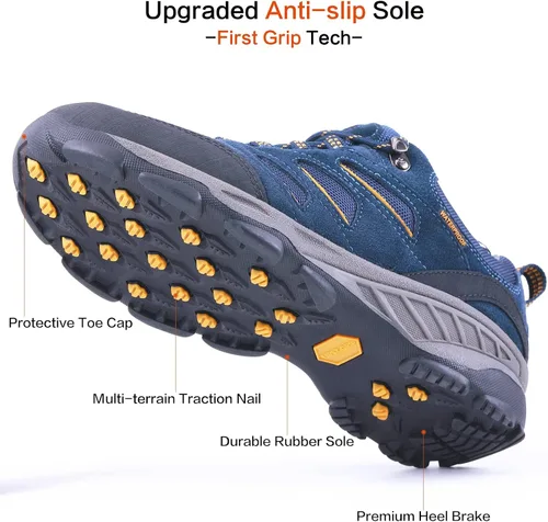 Vista 4 de TFO Zapatos de senderismo transpirables para hombre ligeros antideslizantes suaves resistentes a desgarros para exteriores senderismo caminatas
