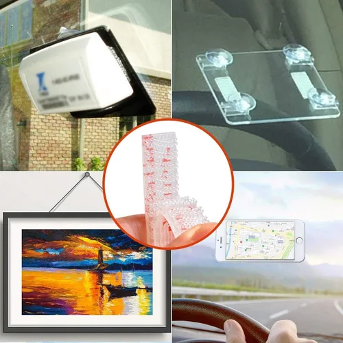Vista 4 de EZ Pass/IPass/IZoom/SunPass Tiras de montaje 4 piezas (2 juegos), tiras adhesivas de doble bloqueo (4) Peel and Stick Adhesive Strips Dual Lock