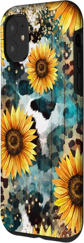 Vista 2 de Funda para iPhone 11 con diseño de leopardo y girasol