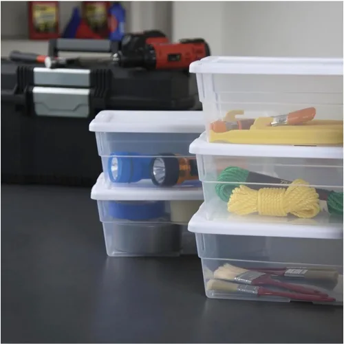 Vista 4 de STERILITE Caja de almacenamiento de 6 cuartos de galón - Transparente (4)
