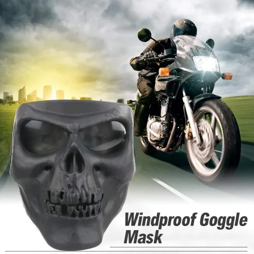 Vista 5 de Máscara de calavera espeluznante con lente polarizada para Airsoft, Paintball, Motor Racing