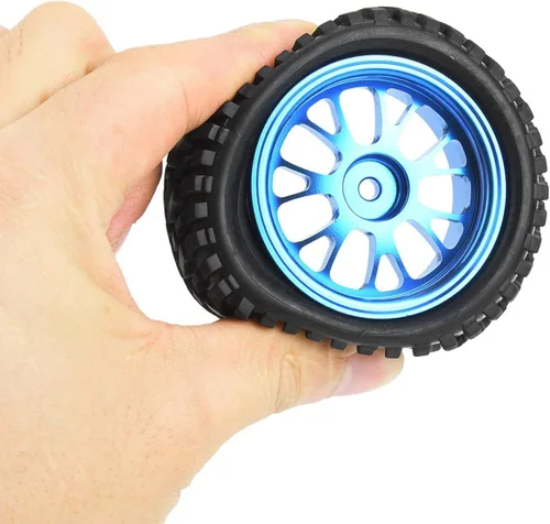 Vista 5 de DAUERHAFT 4 neumáticos RC Crawler, neumáticos RC de 1. 7 pulgadas, neumáticos de goma RC, neumáticos de automóvil 1/18, neumáticos y ruedas RC