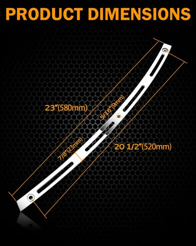 Vista 7 de PBYMT Parabrisa biselada con ranuras pulidas de acero inoxidable en forma de murciélago, cromada, compatible con Harley Tri Electra Street Glide