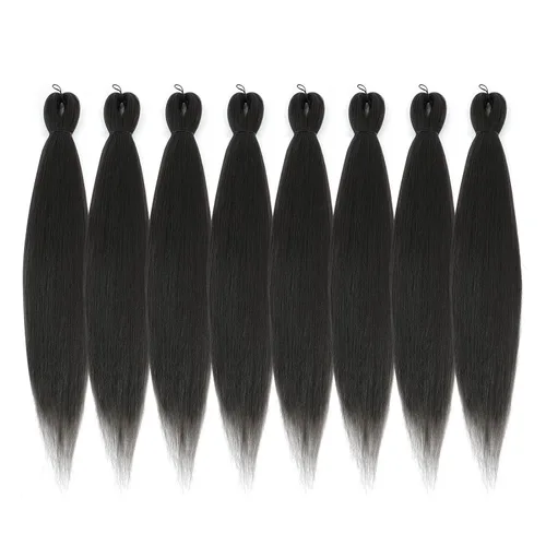Vista 12 de Cabello trenzado preestirado - 12 pulgadas, 8 paquetes, cabello trenzado corto natural negro para trenzas torcidas o en caja, extensiones de cabello