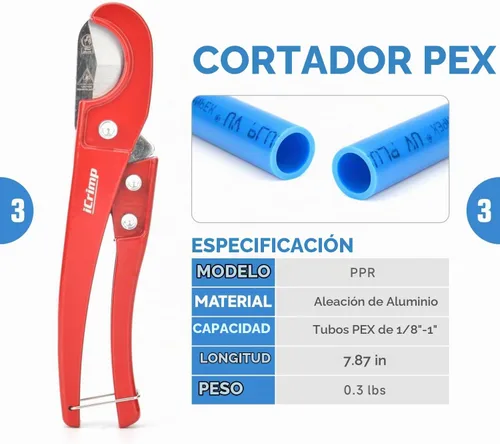Vista 4 de iCRIMP ICP-1234AH Kit de Herramientas de Crimpado PEX - Anillos de Crimpado de Cobre de 1/2 pulgada y 3/4 pulgada, Crimpadora de Doble