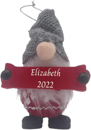 Vista 5 de Adorno personalizado para árbol de Navidad 2022 para niños, adorno de Navidad personalizado con gnomo, recuerdo infantil para niños y niñas Suéter