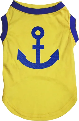 Vista 4 de Petitebella Sailor Anchor - Camisa para perro (azul/blanco, talla XS)