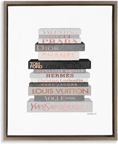 Vista 22 de Chic Shoes Glam Bookstack, 16 x 20 Inch Canvas in Floater Frame Stupell Industries · By Amanda Greenwood · Ready to hang · Fashion forward gift