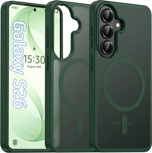 Vista 15 de Oterkin Funda magnética para Samsung Galaxy A17 mate, funda de teléfono A17 compatible con MagSafe esmerilada, translúcida, a prueba de golpes Negro