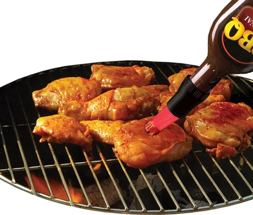 Vista 3 de Jokari Bottletop Baster Jeringa de silicona para botella de salsa barbacoa, loco pero funciona, color negro, paquete de 2 Easy To Use For The