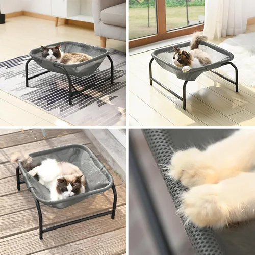 Vista 6 de JUNSPOW Cama para gatos [diseñada para gatos grandes] Hamaca para gatos