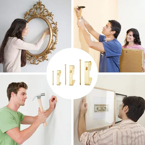 Vista 3 de Ganchos para fotos, kit de 160 piezas para colgar fotos, incluye ganchos para colgar fotos de 30 libras, 50 libras y 100 libras, ganchos