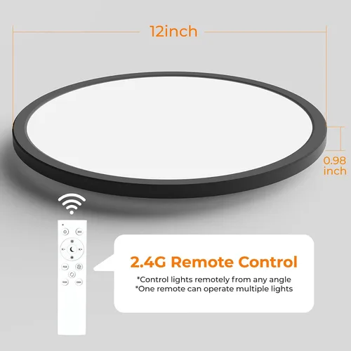 Vista 7 de Annaror Lámpara de techo LED RGB de montaje empotrado con control remoto, lámpara de techo de 12 pulgadas con retroiluminación que cambia