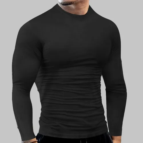 Vista 65 de Camisas de compresión atléticas de manga larga para hombre, capa base, camisa de entrenamiento atlético, camisas de compresión, camisetas deportivas
