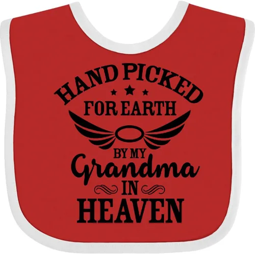 Vista 11 de inktastic Handpicked for Earth By My Grandma in Heaven Angel Wings Baby Bib