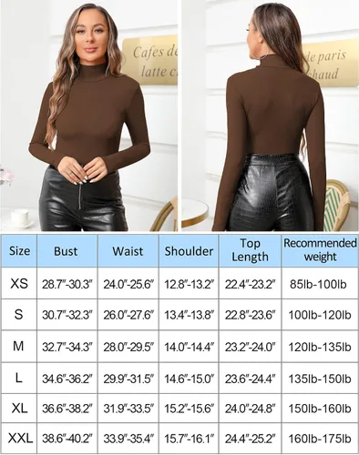 Vista 5 de MANGOPOP Camiseta ajustada de manga larga con cuello alto falso para mujer