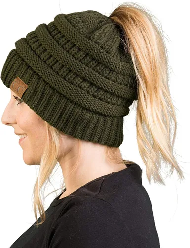 Vista 206 de Funky Junque - Gorro para mujer con ranura para cola de caballo