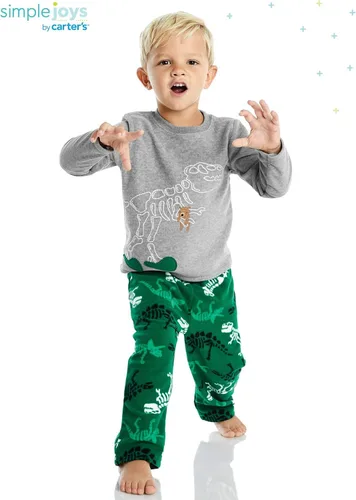 Vista 4 de Simple Joys by Carters - Juego de pijama de forro polar para niño 4 piezas